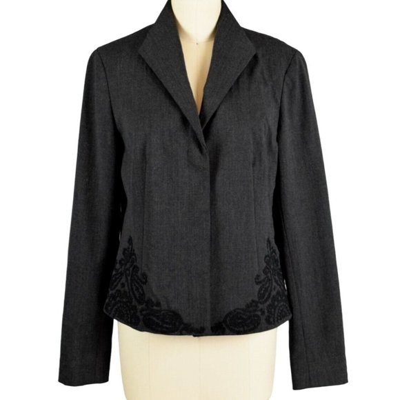 Lafayette 148 New York Jackets & Blazers - LAFAYETTE 148 NEW YORK WOOL GRAY EMBROIDERED JACKET